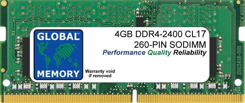 4GB DDR4 2400MHz PC4-19200 260-PIN SODIMM MEMORY RAM FOR HEWLETT-PACKARD LAPTOPS/NOTEBOOKS